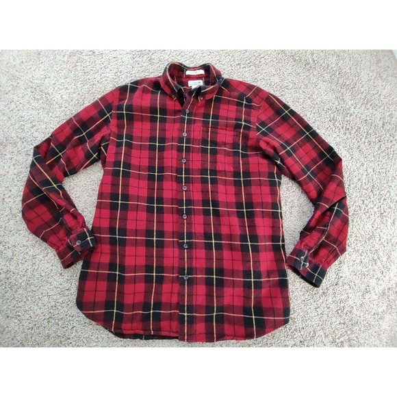 Vintage LL Bean Shirt Men's‎ L-Tall Red Flannel Plaid Outdoors Button Down - Picture 1 of 7